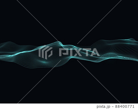 Digital flow of particles. Abstract wave background 88400771
