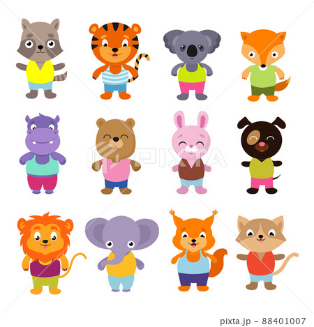 Cute cartoon baby animals set 88401007
