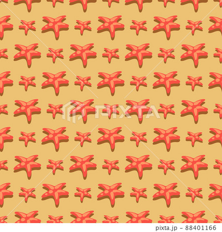 Abstract summer background with red starfish - seastar seamless pattern 88401166
