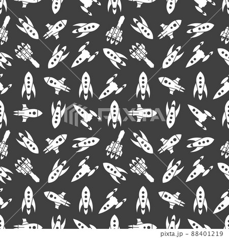 Spaceships and rockets seamless pattern Spaceships and rockets seamless pattern 88401219