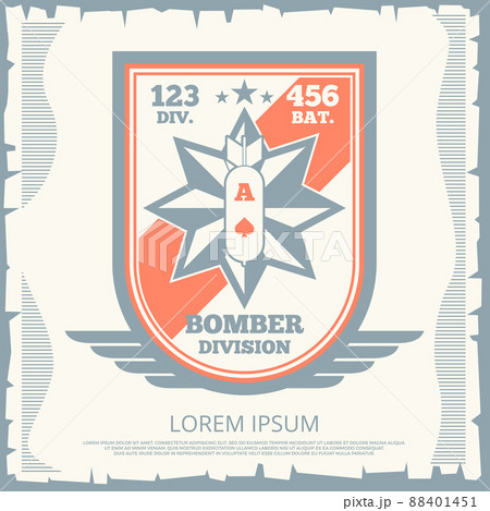 Vintage background with army patch Vintage background with army patch 88401451