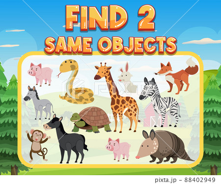 Find 2 same object worksheet for children 88402949