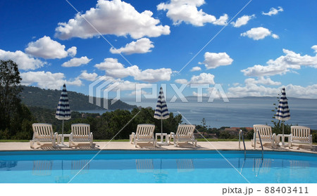 poolside at Le Lavandou, french riviera, france 88403411