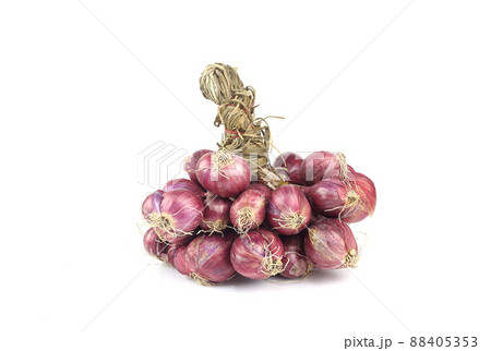 Bunch of red onion - shallots isolate on white background 88405353