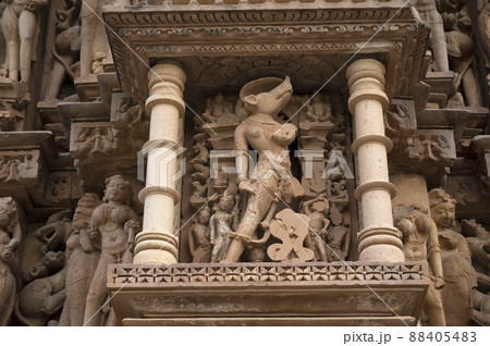 VAMANA TEMPLE, Vamana or Vishnu boar incarnation avatar sculture, Eastern Group, Khajuraho , Madhya Pradesh, India, UNESCO World Heritage Site VAMANA TEMPLE, Vamana or Vishnu boar incarnation avatar sculture, Eastern Group, Khajuraho , Madhya Pradesh, India, UNESCO World Heritage Site 88405483