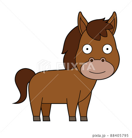 Cute cartoon vector illustration of a horse 88405795