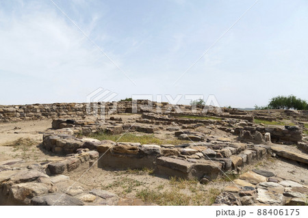 Ruins of an ancient city of the Harappan civilization  at Dholavira, Gujarat, India 88406175