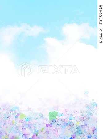 紫陽花の季節 背景素材のイラスト素材