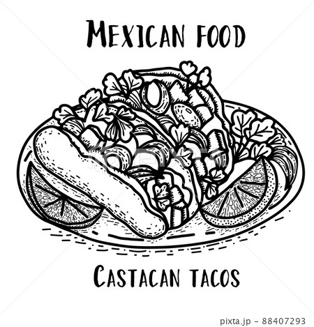 Mexican food Castacan tacos.  88407293