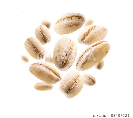 Pearl barley levitates on a white background 88407521