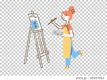 絵を描いている女性_色 88407662