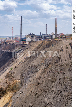 Copper mine and smelting complex of Zijin Bor Copper in Bor, Serbia on July 13, 2019, one of the largest copper mines in Europe owned by Chinese mining company Zijin Mining Group 88408588