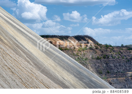 Heaps of tailings and mine dumps in Bor, Eastern Serbia, one of the largest copper mines in Europe 88408589