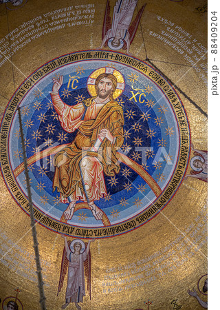 Interior of the Church of Saint Sava, Serbian Orthodox church in Belgrade, Serbia 88409204