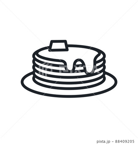 Pancakes icon. Vector isolated bakery line icons 88409205