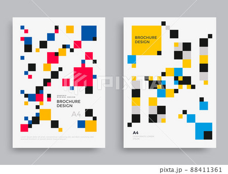 Corporate geometric poster with square pattern 88411361