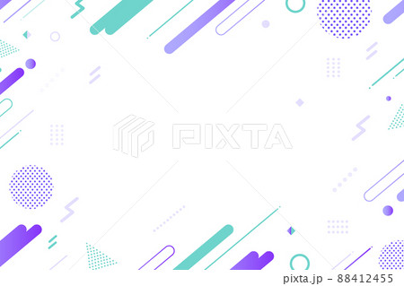 【紫・青系】幾何学模様背景・メンフィスのフレームパターン素材 88412455