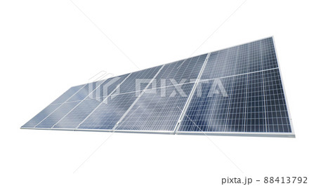 Solar module panels with green grass isolated on white background Solar module panels with green grass isolated on white background 88413792