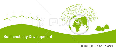 Banner design for World environment day, Earth day, Eco friendly and Sustainability development 88415094