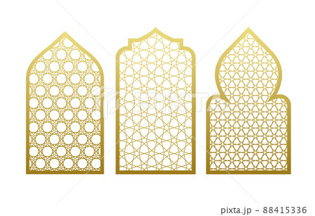 Arab vector window door pattern. Arabian - Stock Illustration [88415336]  - PIXTA