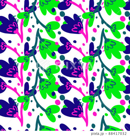 Abstract flowers seamless pattern. 88417032