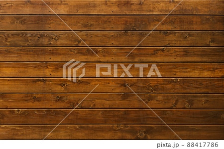 丸頭の真鍮釘で木目と節のある黄褐色の板を板張りした背景画像 丸頭の真鍮釘で木目と節のある黄褐色の板を板張りした背景画像 88417786
