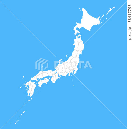 日本全体地図 　県境あり 88417798