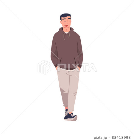 Man Character Telling Funny Story and Joke Laughing Out Loud and Having Fun Vector Illustration 88418998