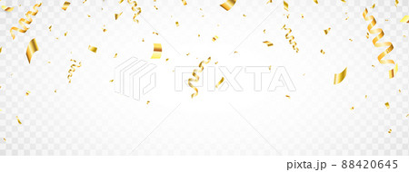 Confetti celebrate background. Carnival party serpentine. Streamer, ribbon firework explosion. Birthday design. Anniversary banner. Festive surprise. Holiday card. Falling tinsel. Vector illustration 88420645