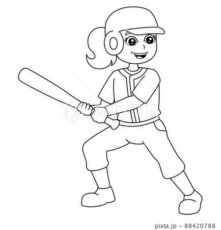Baseball Coloring Pages / Black & White Clipart, Digital Download, PNG files