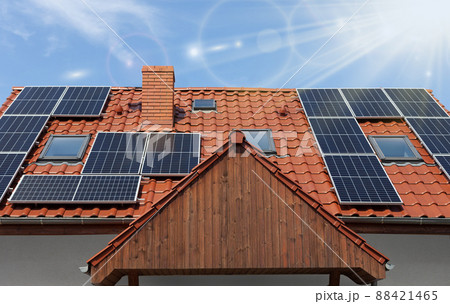 House with Solar Panels on the Roof. House with Solar Panels on the Roof. 88421465