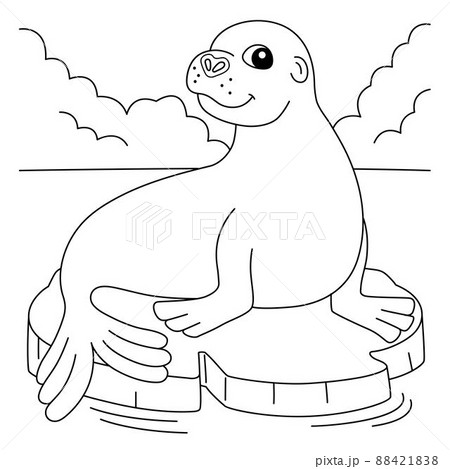 Sea Lion Animal Coloring Page for Kids 88421838