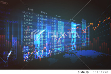 Stock market or forex trading graph in futuristic concept, Abstract global finance background. 88423558