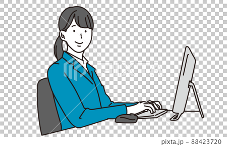 研究計算機的亞裔女商人 88423720