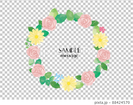 Rose and marguerite flower wreath Rose and marguerite flower wreath 88424570