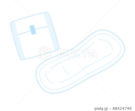 生理用ナプキン　生理用品　女性　イラスト 88424740