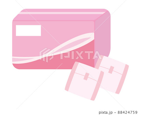 生理用ナプキン　生理用品　女性　イラスト 88424759