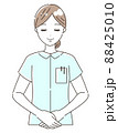 お辞儀（一礼）する看護師（医療従事者）のイラスト素材（上半身） 88425010