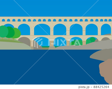 ポン・デュ・ガール　pont　du　gard　フランス　france 88425264