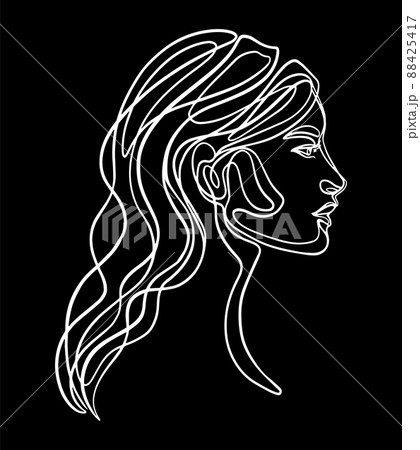 Female line art portrait 88425417