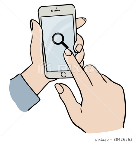 スマホで調べる手 88426562