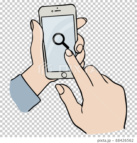 スマホで調べる手 88426562