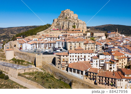 Aerial view of walled city Morella Aerial view of walled city Morella 88427056