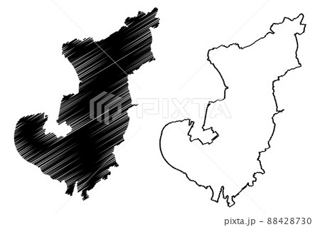 Memmingen city (Federal Republic of Germany, Urban district Swabia, Free State of Bavaria) map vector illustration, scribble sketch Memmingen map 88428730