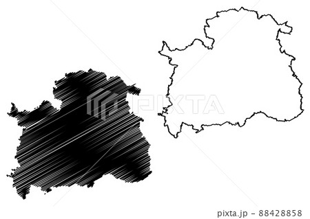 Nordhausen district (Federal Republic of Germany, rural district, Free State of Thuringia) map vector illustration, scribble sketch Nordhausen map 88428858