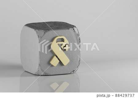 HIV Inconclusive icon. Beautiful Golden symbol icons on a beton cube and white ceramic background. 3d rendering illustration. Background pattern for design. HIV Inconclusive icon. Beautiful Golden symbol icons on a beton cube and white ceramic background. 3d rendering illustration. Background pattern for design. 88429737