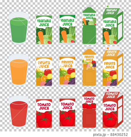 野菜と果物のジュースのイラストセット 88430252