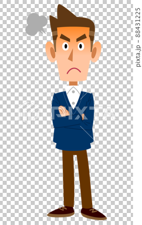 The whole body of an angry man - Stock Illustration [88431225] - PIXTA