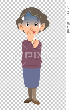 青ざめる年配の女性の全身 88431230