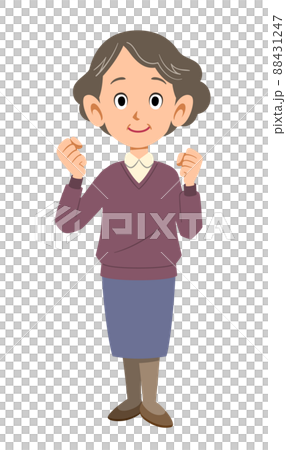 張り切る年輩の女性の全身 張り切る年輩の女性の全身 88431247